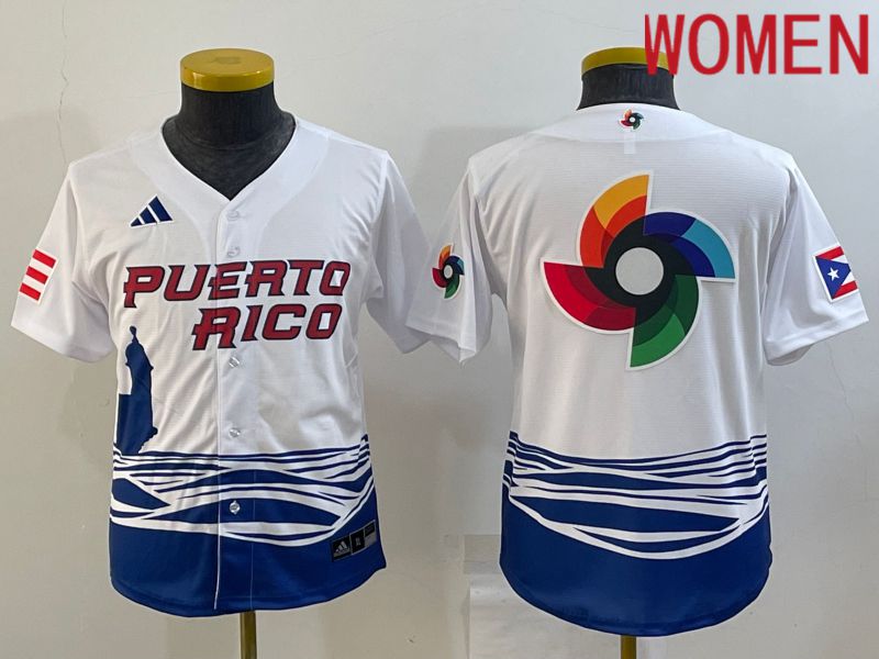 Women 2023 World Cub Blank White MLB Jersey6